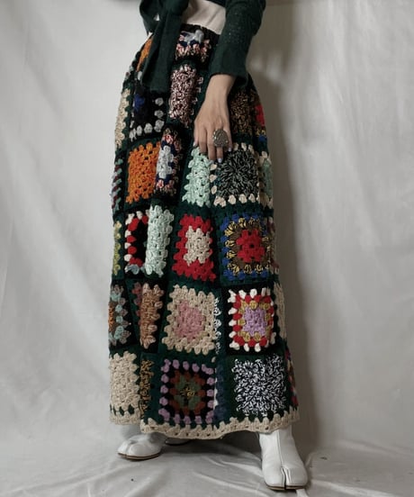 【RE;CIRCLE】 RE Granny Knit Long Skirt④/211014-024