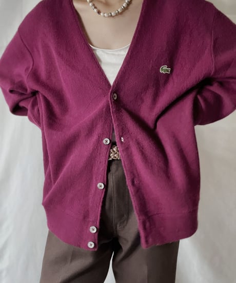 【USED】   LACOSTE Knit Cardigan④/210930-031