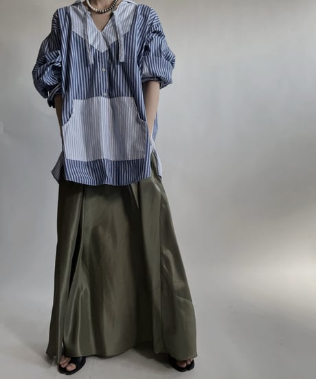 【RE;CIRCLE】 RE Stripe Shirt Mexican Hoodie / 220423-028