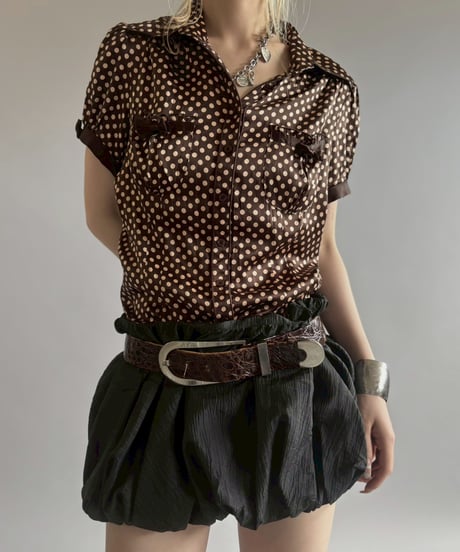 【USED】 Dot Pattern Puff Sleeves Blouse / 2560613-027