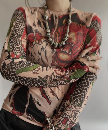 【USED】  Poly Long Sleeved Top / 220924-014