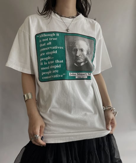 【USED】  John Stuart Mill Print T-Shirt / 230617-029