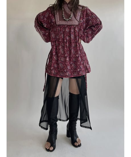 【売約済】 Indian Long Sleeves One-piece / 220514-028