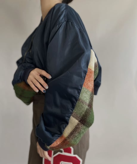 【RE;CIRCLE】 RE Short MA-1 Blanket Jacket Navy / 230112-020