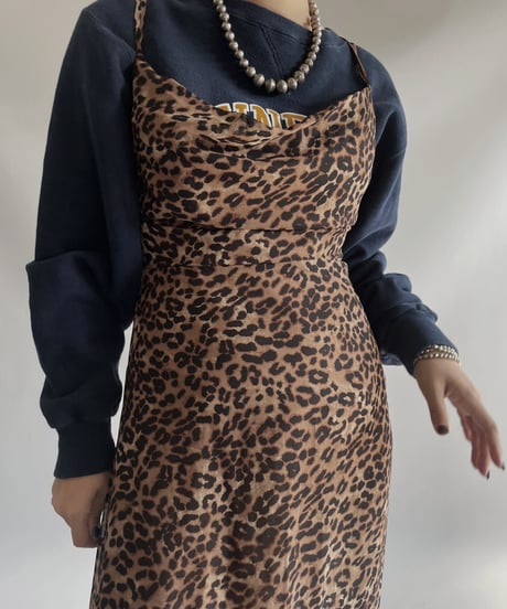【USED】  Leopard Patterned Camisole One-piece / 231104-010
