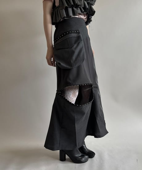 【RE;CIRCLE】 RE Suit Asymmetry Long Skirt/ 250717-008