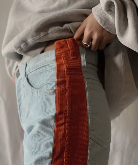 【RE;CIRCLE】 Remake Corduroy Side Line Pants⑤/210317-008