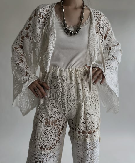 【RE;CIRCLE】 RE Crochet Lace Flare Sleeves Bolero / 220526-030