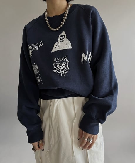 【Mashup Products】 Silk Screen L/S Sweat top /  240217-007