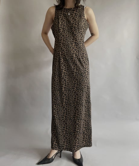 【USED】 UP FRONT Leopard Poly One-piece / 230506-038