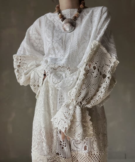 【RE;CIRCLE】 RE Crochet Patchwork L/S Top⑦/20220317-012