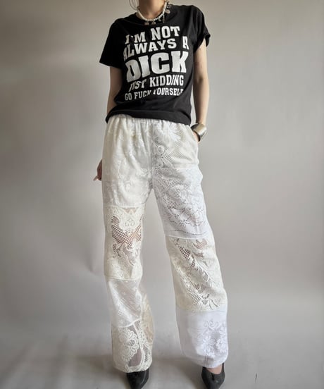 【RE;CIRCLE】 RE Crochet Lace Patch work Pants / 250731-002