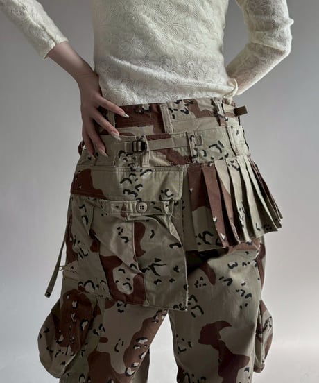 【3月中旬頃発送 / RE;CIRCLE】 RE  Military Camouflage Wrap Skirt / 260226-015