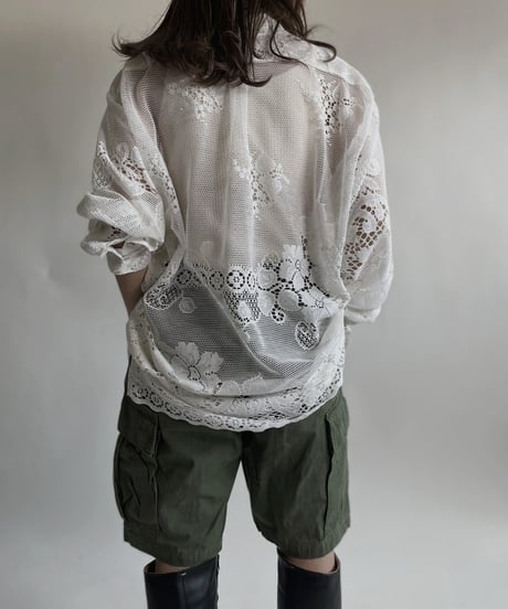 【RE;CIRCLE】 RE Crochet Lace Big Shirt / 220427-006