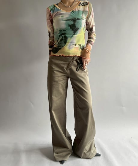 【USED】  Cop.Copine Belt Design Flare Pants / 251014-037