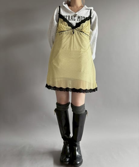 【USED】 Dot Pattern Sheer Camisole One-Piece /251115-024