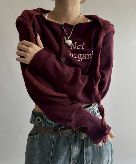 【RE;CIRCLE】 RE Hooded Acrylic Short Cardigan / 251016-001