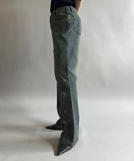 【USED 】Lame Flare Denim Pants/ 240824-046