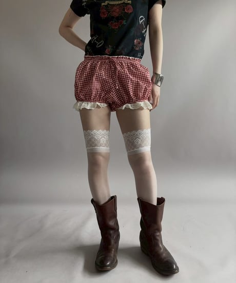【USED】 Gingham Check Pattern Micro Shorts /260418-038
