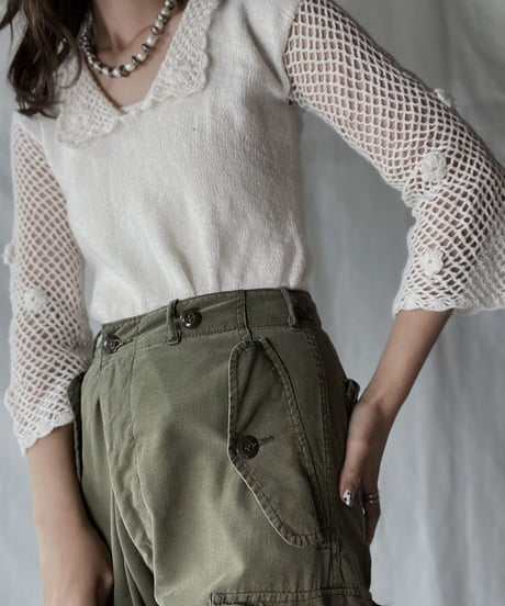 【USED】   Crochet Knit L/S Top②/210921-037