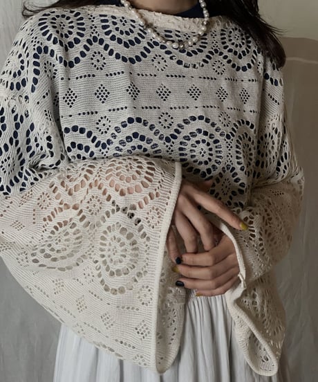 【RE;CIRCLE】RE Crochet L/S Top④/210526-068
