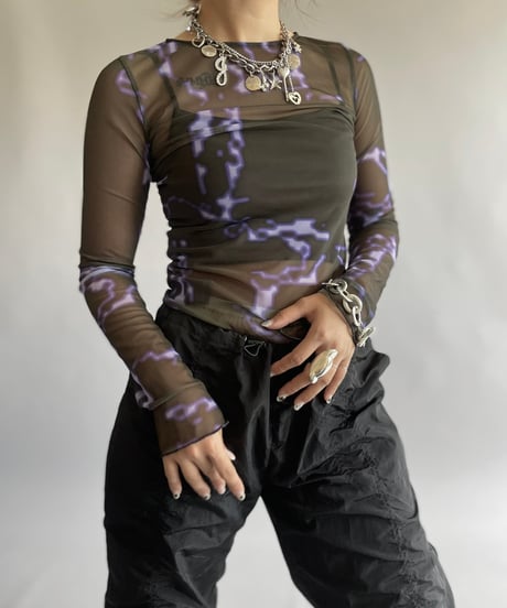 【USED】 SERAPIS Patterned Sheer Top /240914-036
