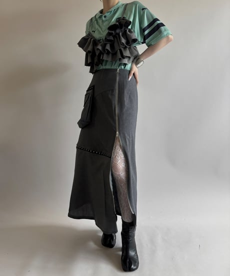 【RE;CIRCLE】 RE Suit Asymmetry Long Skirt/ 250717-003