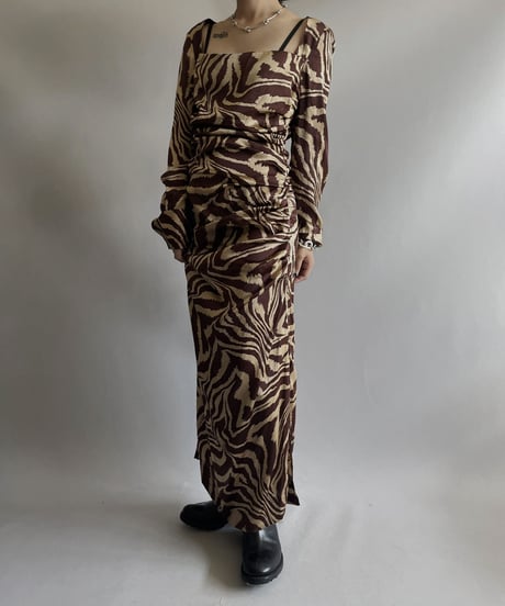 【USED】 DEAD STOCK GANNI Leopard Patterned One-piece / 231104-002