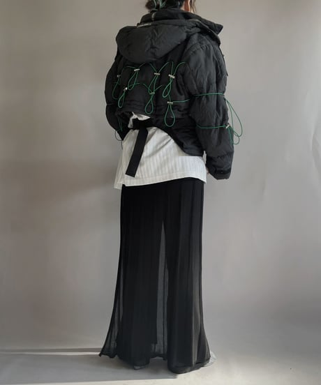 【RE;CIRCLE】 RE Draw Code Short Down Black×Green + Sacoche / 221215-008