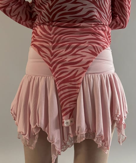 【USED】 Zebra Pattern Sheer Leotard Top / 260307-030