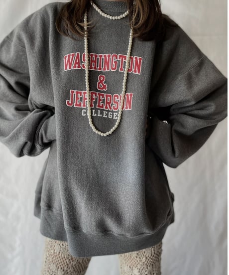【USED】   Champion Reverse Weave Sweat WASHINGTON & JEFFERSON/211007-020
