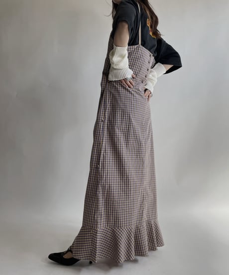 【USED】 Gingham Check Camisole One-piece / 220409-021