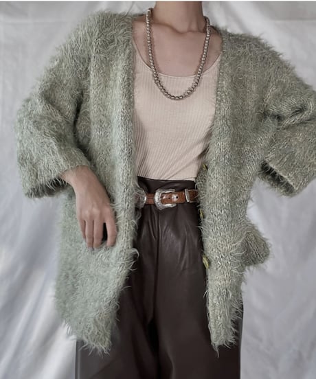 【USED】    Shaggy Knit Cardigan/211216-009