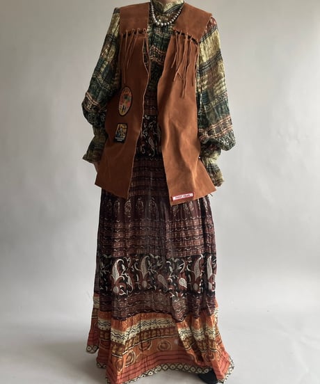 【RE;CIRCLE】 RE Indian Cotton Balloon Sleeved One-piece / 240912-006