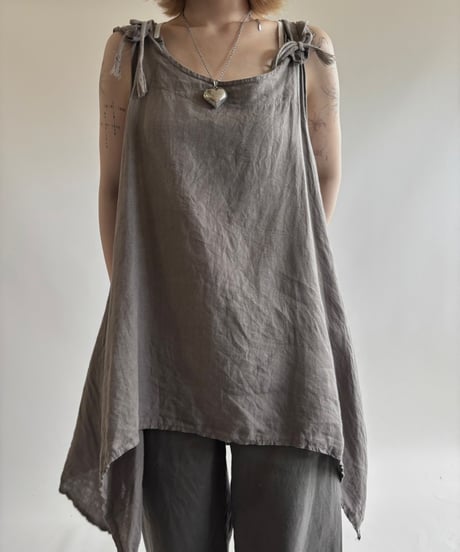 【USED】 MADE IN ITALY 100% LINEN N/S One-Piece / 250816-013