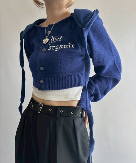 【RE;CIRCLE】 RE Hooded Acrylic Short Cardigan / 251016-004