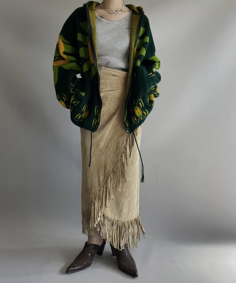 【USED】  Suede Wrap Skirt / 231112-016