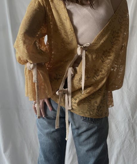 【RE;CIRCLE】 RE Lace Back Ribbon Blouse①/210630-001