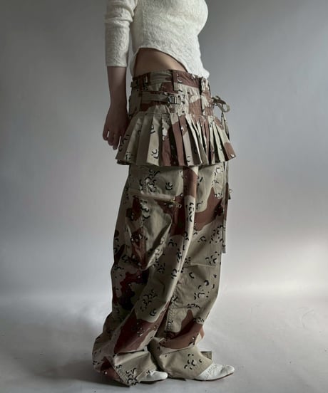 【RE;CIRCLE】 RE Military Camouflage Wide Cargo Pants /260226-016