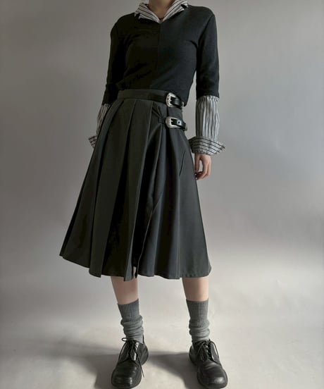 【RE;CIRCLE】 RE Suit Pleats Wrap Skirt/ 260108-013