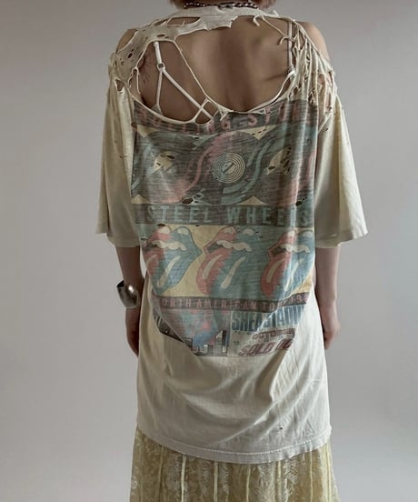 【USED】 Made in USA 90's Rolling Stones Damage T-Shirt /250621-012