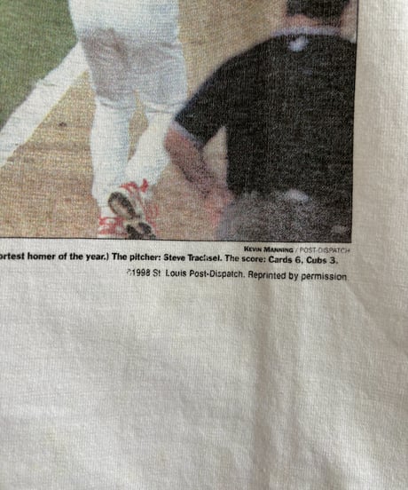 【USED】 98's Baseball Newspaper T-Shirt / 260607-005