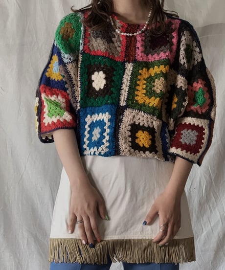 【RE;CIRCLE】 RE Granny Knit Top⑤/210421-012