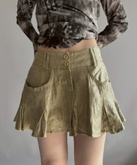 【USED】 Shiny Flared Mini Skirt / 251206-022