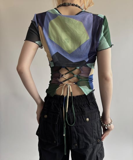 【USED】 Design S/S Sheer Top  / 250531-006