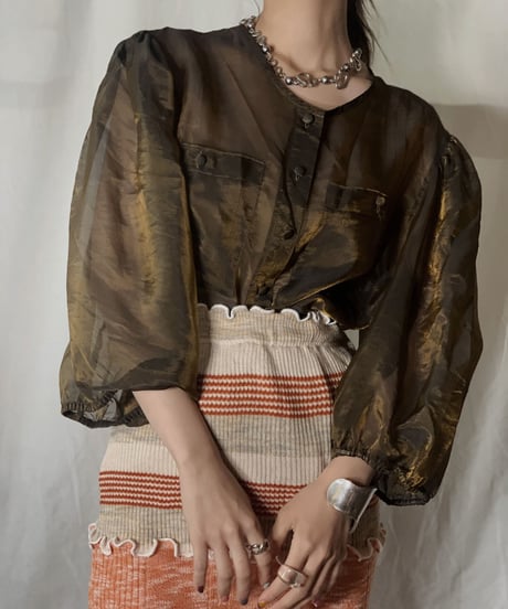 【USED】 See-through L/S Cardigan/210708-026