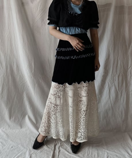 【USED】 Dyed White Cotton Short Top/210414-014