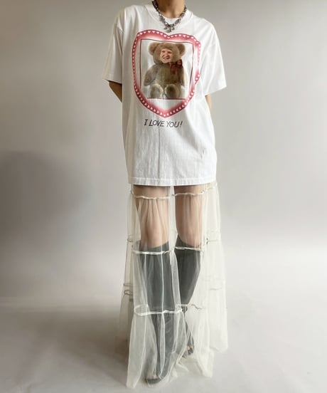 【USED】  Made in USA 90's Screen Stars Vest I LOVE YOU T-Shirt/250510-035