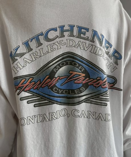 【USED】 HARLEY DAVIDSON Fire Pattern Sleeve L/S T-Shirt / 260607-002