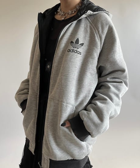 【USED】 adidas Padded Reversible Hooded Nylon Jacket /241228-010